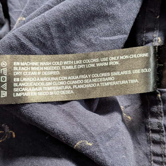 Denim & Flower Dark Blue Shirt with Yellow Patterns - Picture 4 of 4